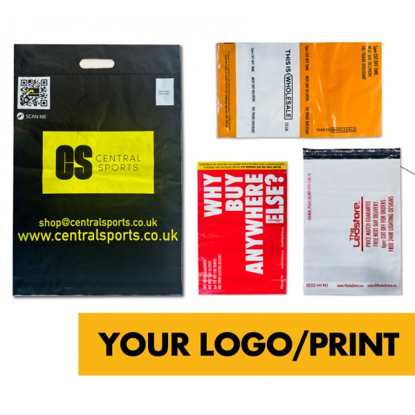 Custom Printed Mailing Bags - 500 MOQ - Range of Sizes Printed Personalised Logo Branded Mail Bags Poly Mailers Single / Double Sided