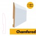 MDF Skirting Board Chamfered Edge - 4" / 6" x 14mm x 3m - Pre-Primed White MDF Skirting Board Chamfer 100mm / 140mm